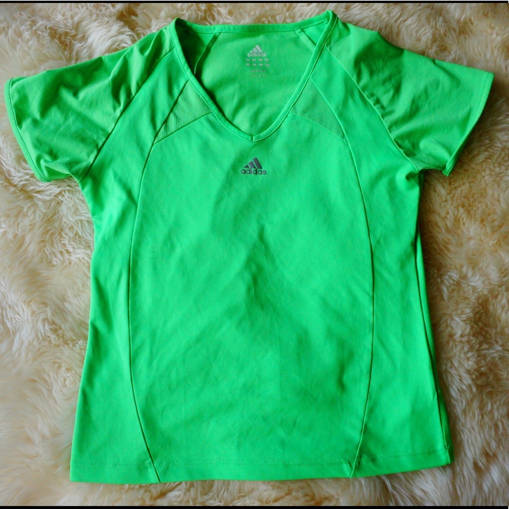 Adidas green v-neck